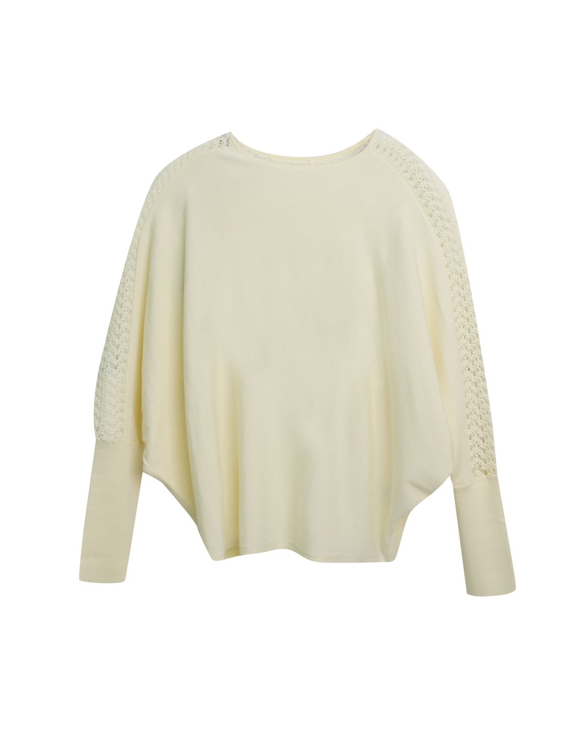 WOOL BLEND BATWING KNIT TOP - LEMONADE