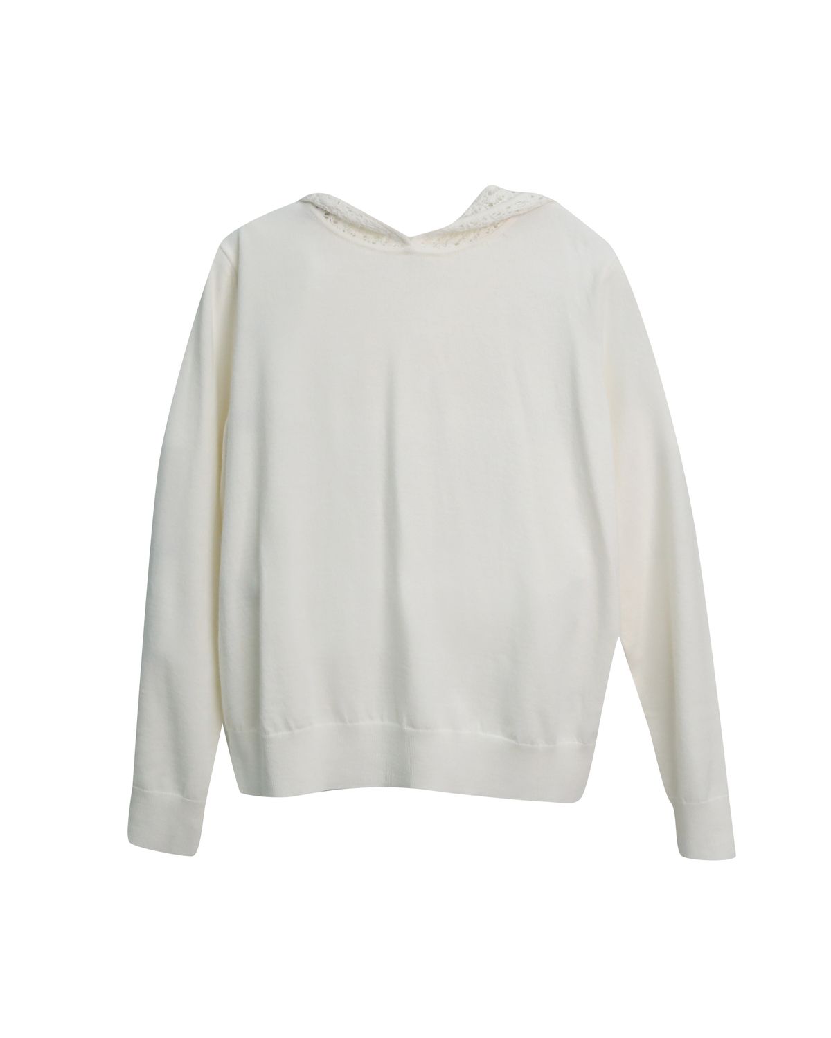 WOOL MIX HOODIE - EGGSHELL
