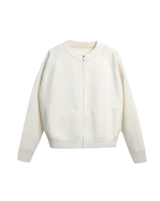 ZIP-UP KNITTED JACKET - EGGSHELL