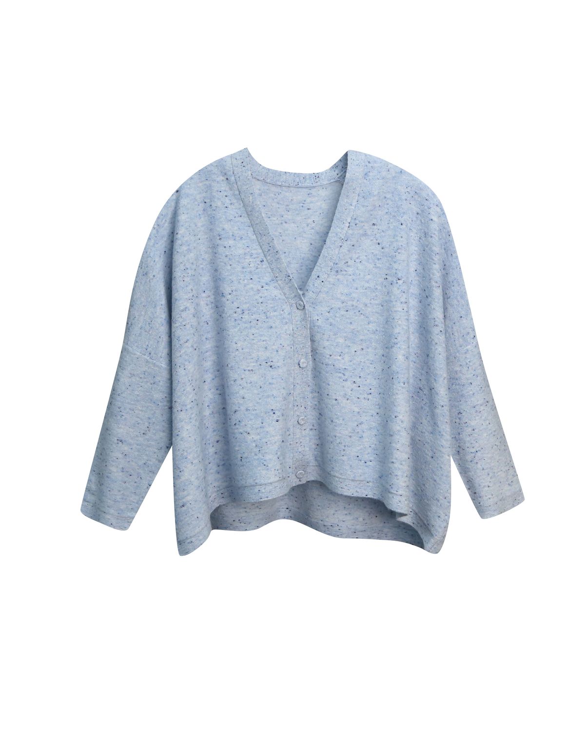 SLUB YARN CARDIGAN- SKY