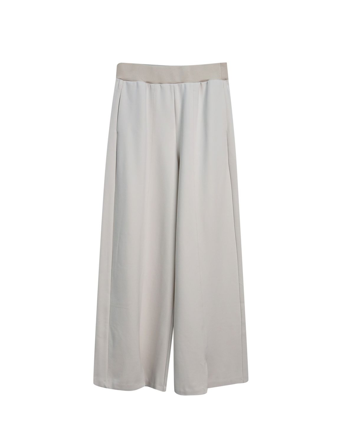 DOUBLE KNIT FRONT SLIT PANTS - CHALK