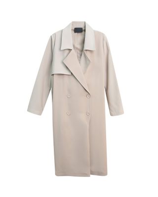 COLOR BLOCKING TRENCH COAT - SAND