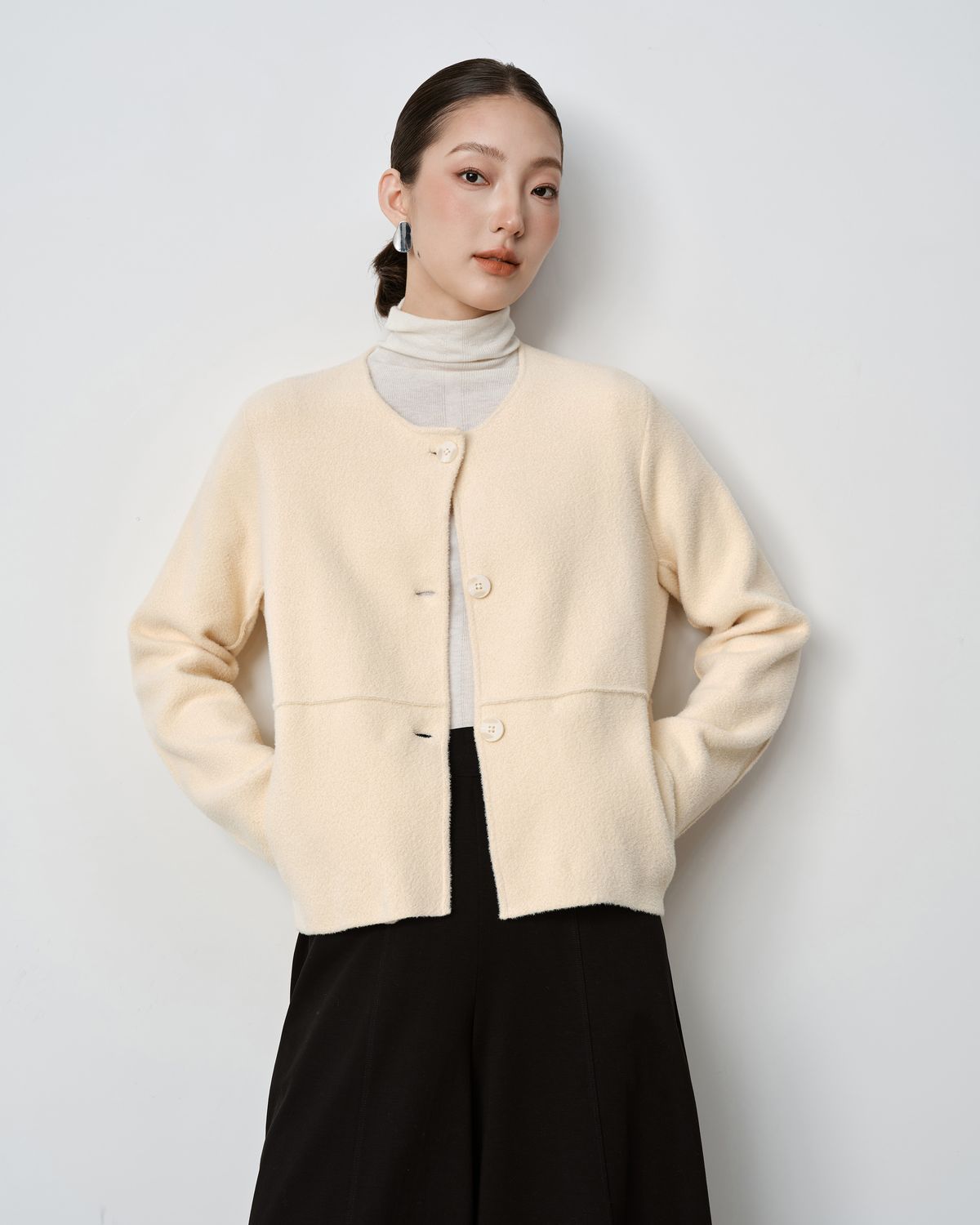 COCOON COAT - PEARL