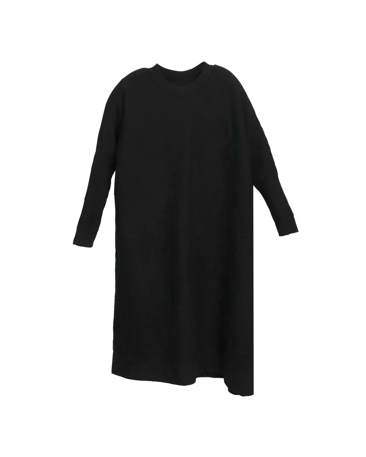​CONTRAST RIB DRESS - BLACK