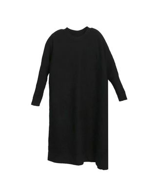 ​CONTRAST RIB DRESS - BLACK