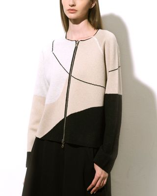 REVERSIBLE KNITTED JACKET - BLACK