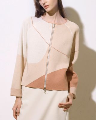 REVERSIBLE KNITTED JACKET - PEARL