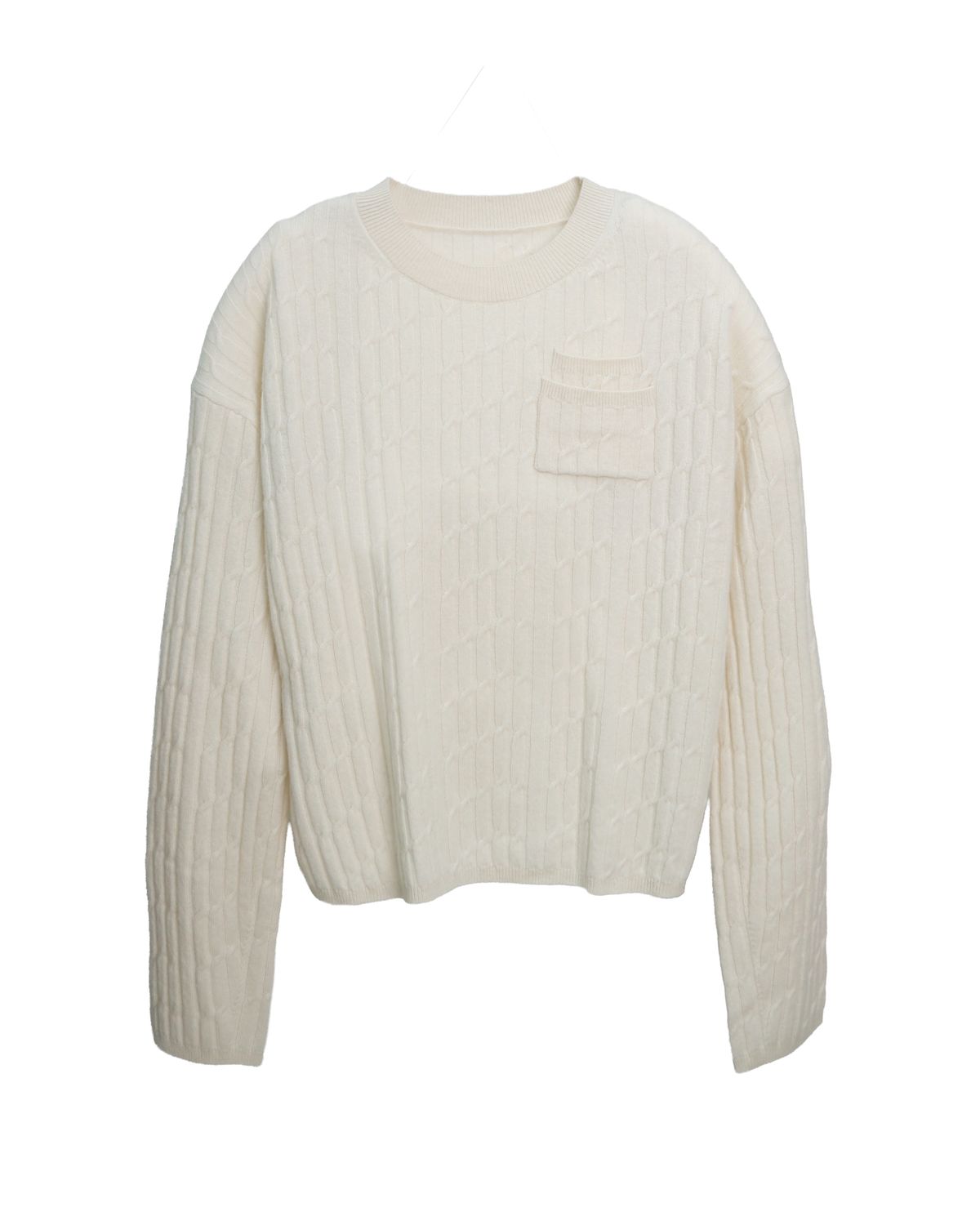 POCKET DETAIL KNIT TOP - PEARL