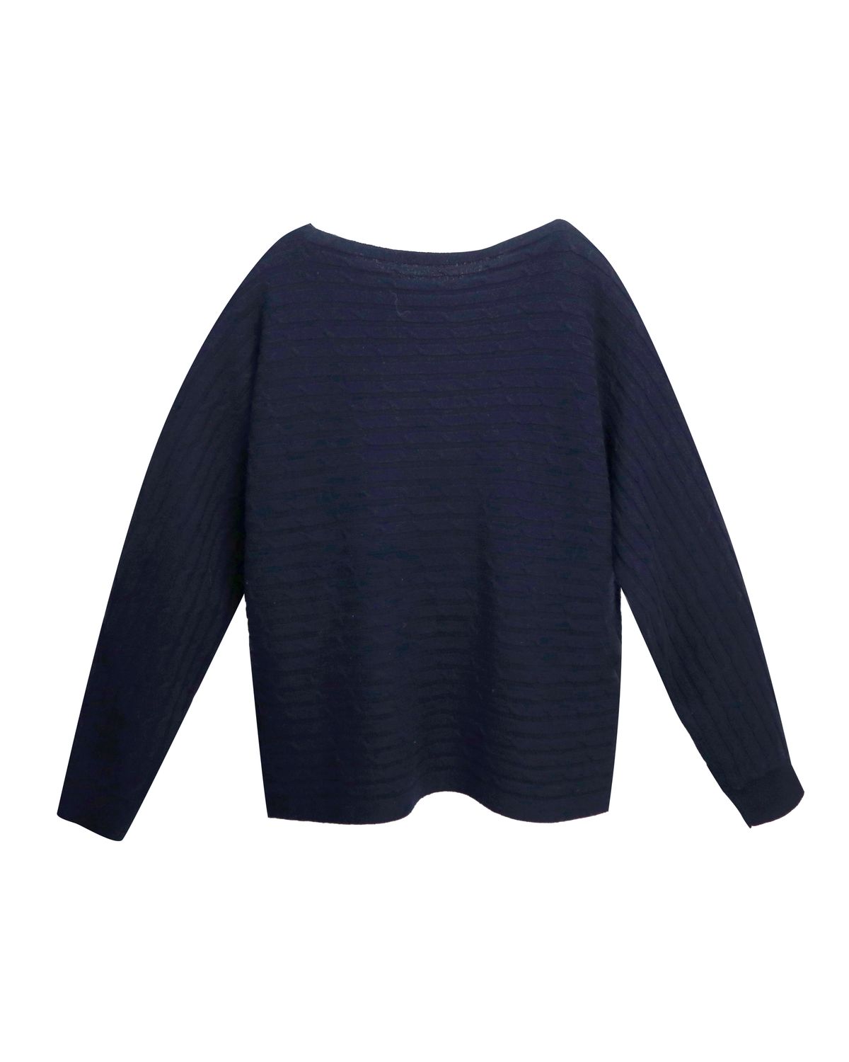 HORIZONTAL CABLE KNIT TOP - NAVY