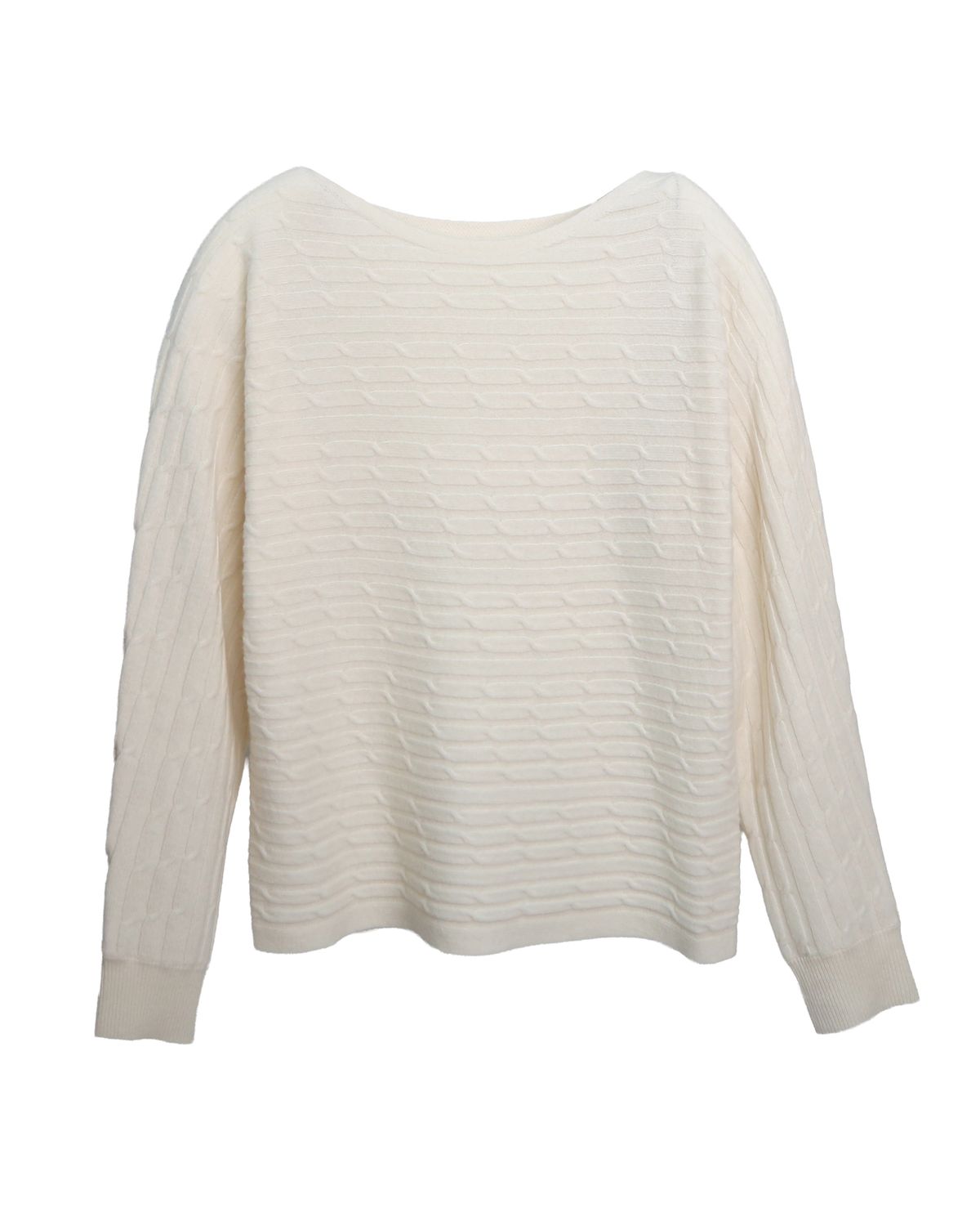 HORIZONTAL CABLE KNIT TOP - PEARL