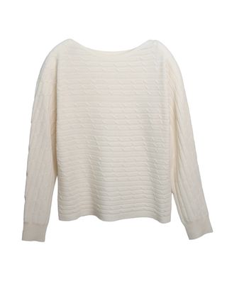 HORIZONTAL CABLE KNIT TOP - PEARL