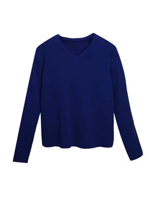 SIDE SLIT KNIT TOP - ELECTRIC