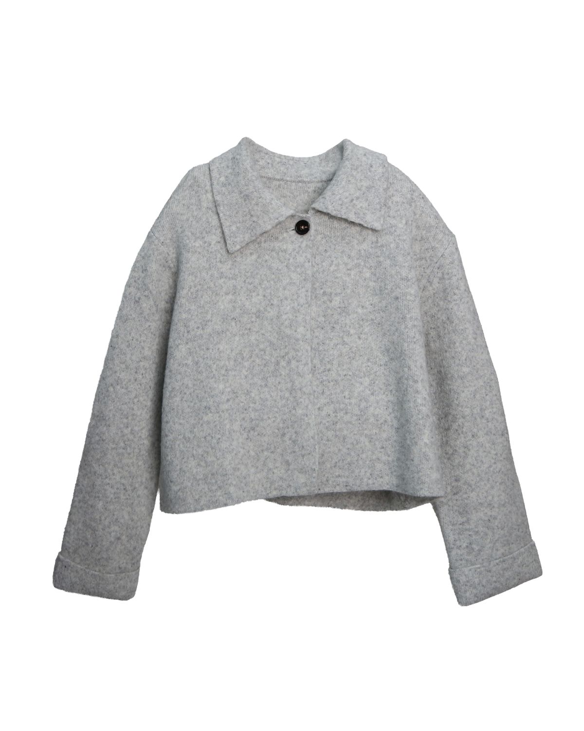 WOOL BLEND POINTED COLLAR JACKET - LHG