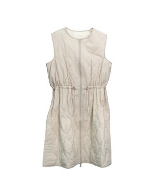 REVERSIBLE QUILTED VEST - SAND/CHALK