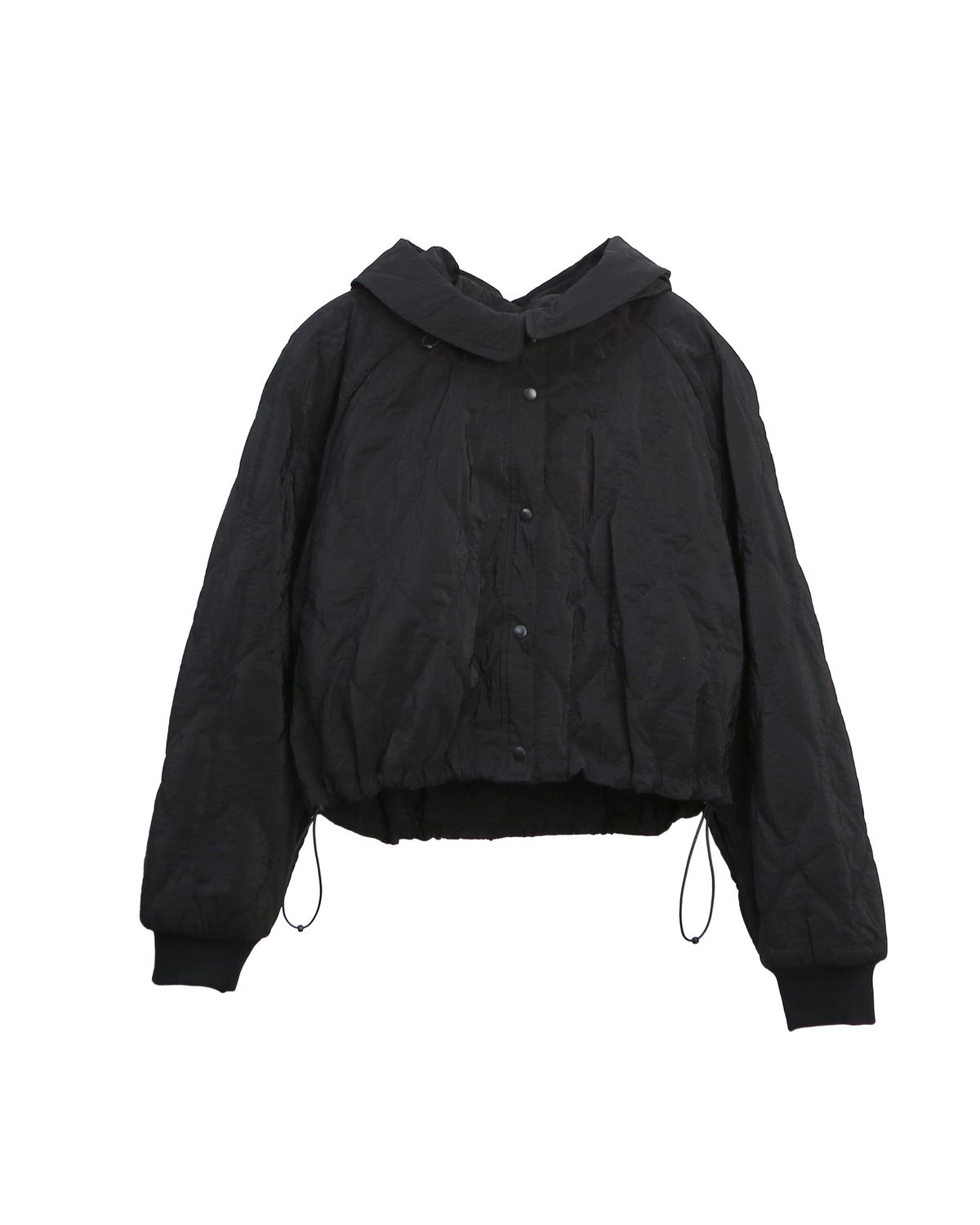 CROPPED QUILTED JACKET - BLACK/OLIVE