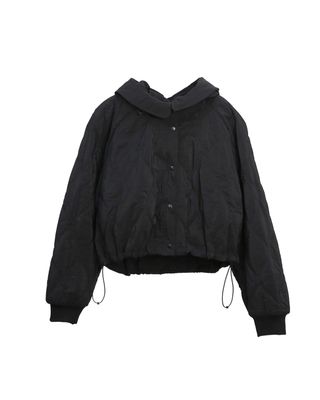 CROPPED QUILTED JACKET - BLACK/OLIVE