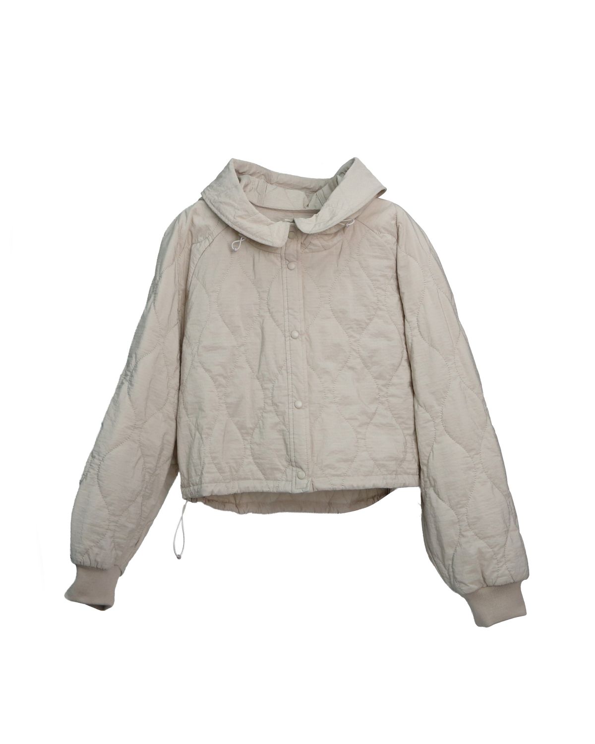 CROPPED QUILTED JACKET - SAND/CHALK