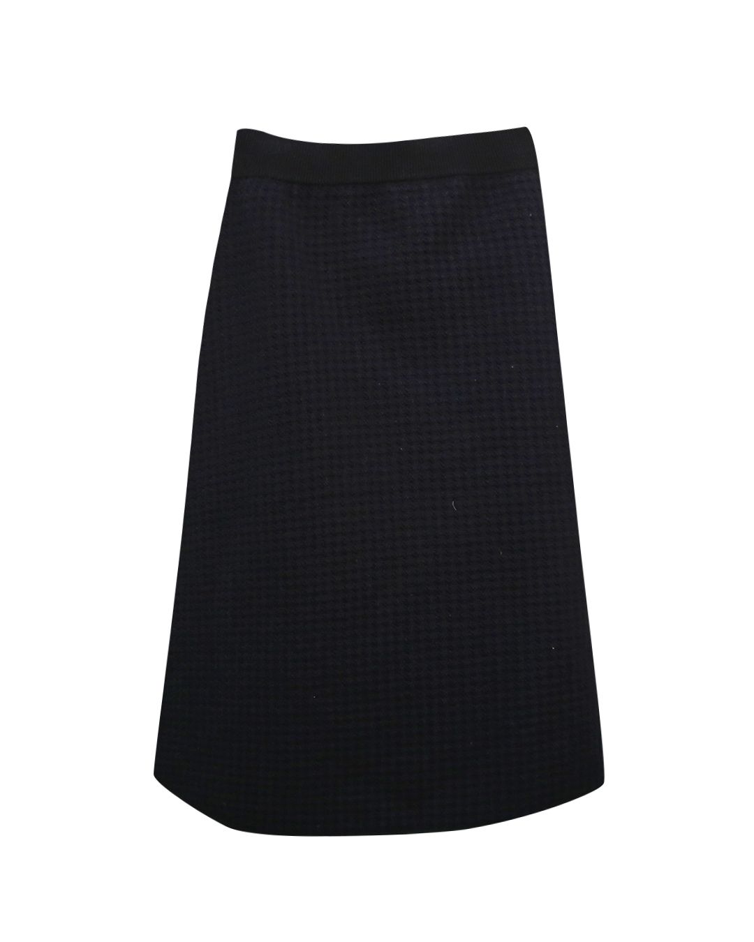 A-LINE MIDI KNIT SKIRT - BLACK