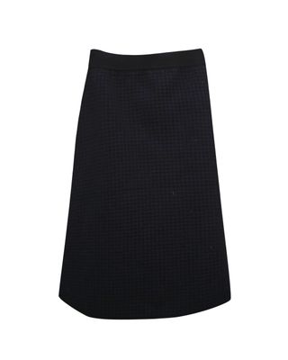 A-LINE MIDI KNIT SKIRT - BLACK