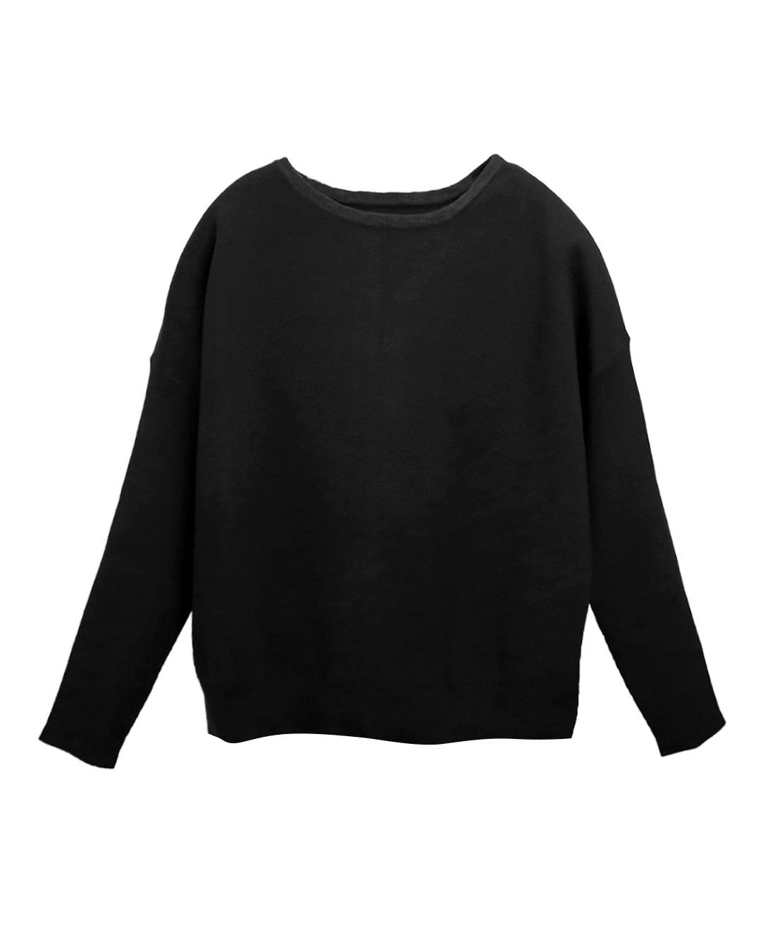 ASYMMETRICAL HEM TOP - BLACK