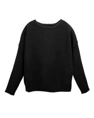 ASYMMETRICAL HEM TOP - BLACK