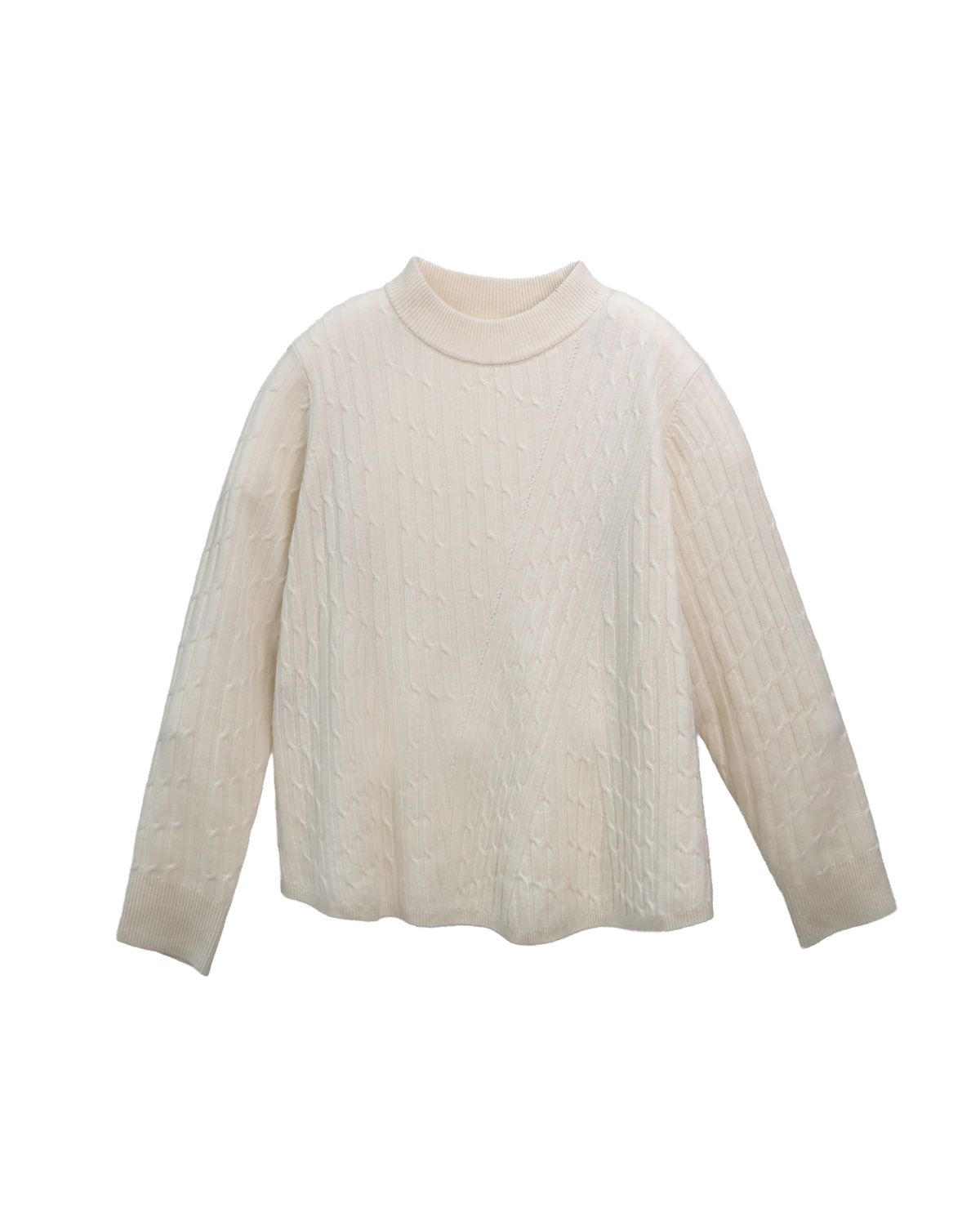 A-LINE CABLE KNIT TOP - PEARL