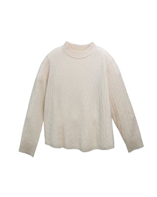 A-LINE CABLE KNIT TOP - PEARL
