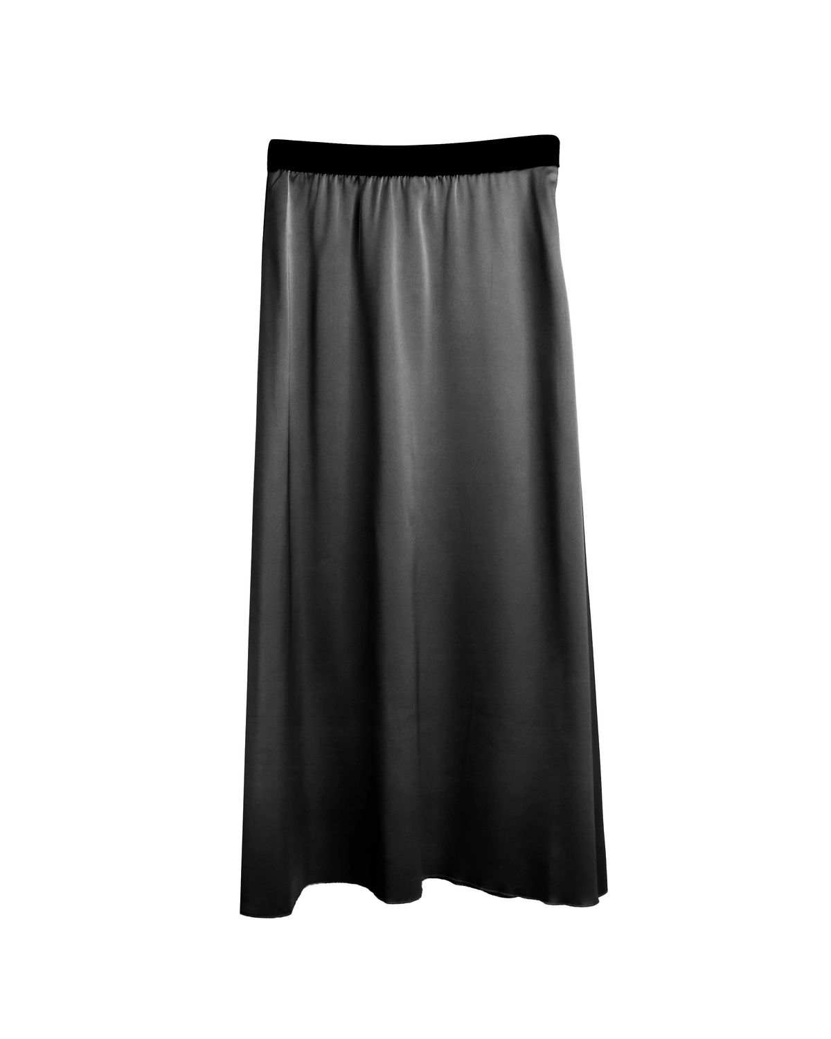 SHEEN LONG SKIRT - BLACK