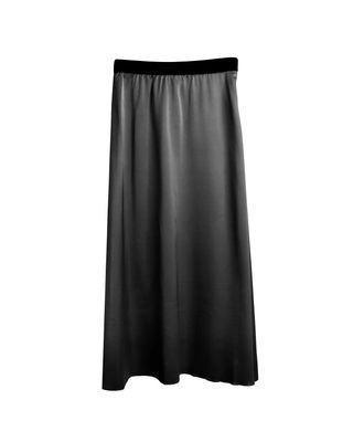 SHEEN LONG SKIRT - BLACK
