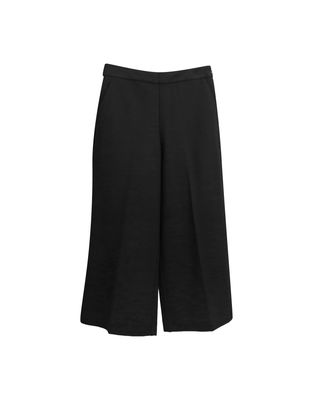 DOUBLE KNIT CROPPED PANTS - BLACK