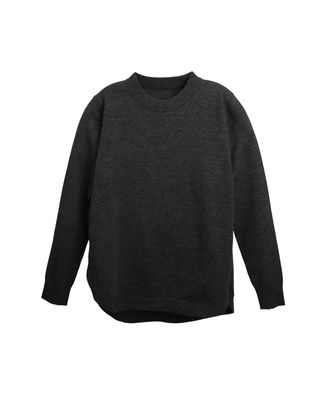 HIGH LOW CURVED HEM TOP - BLACK