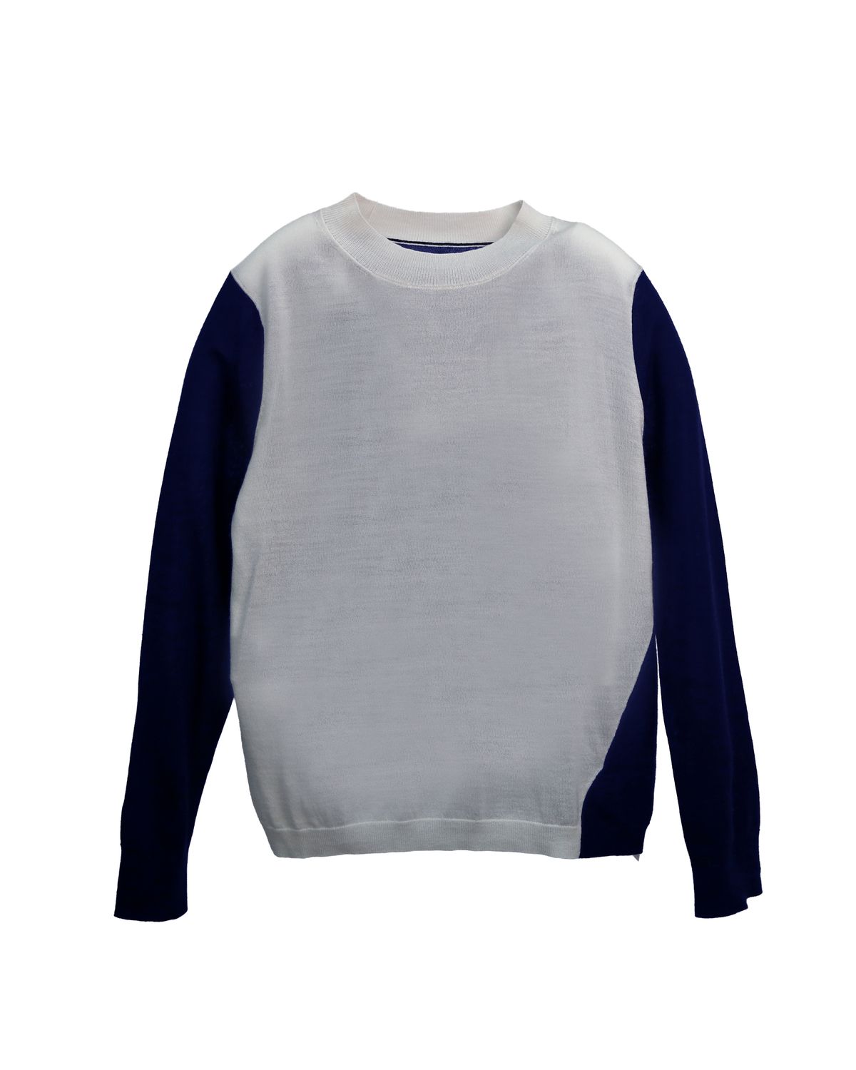 COLOUR BLOCKING KNIT TOP - EGGSHELL/ NAVY