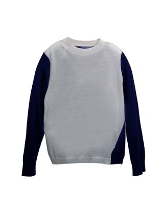 COLOUR BLOCKING KNIT TOP - EGGSHELL/ NAVY