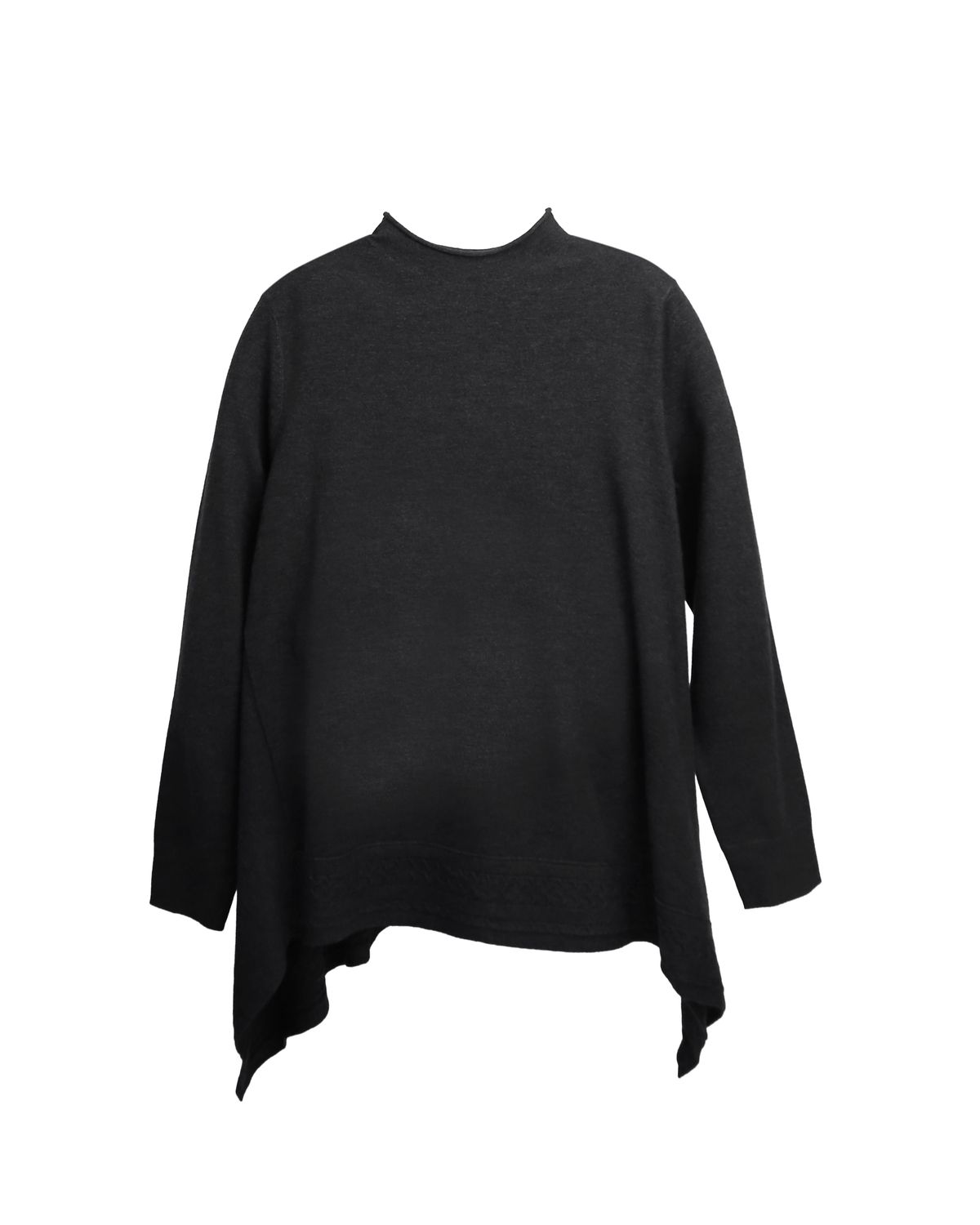 GEOMETRIC CUT KNITTED TOP - BLACK