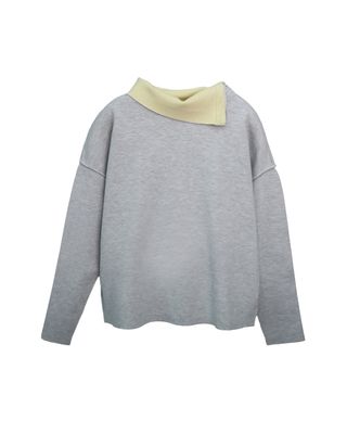SIDE ZIPPER TURTLENECK KNIT TOP - LHG/POPCORN