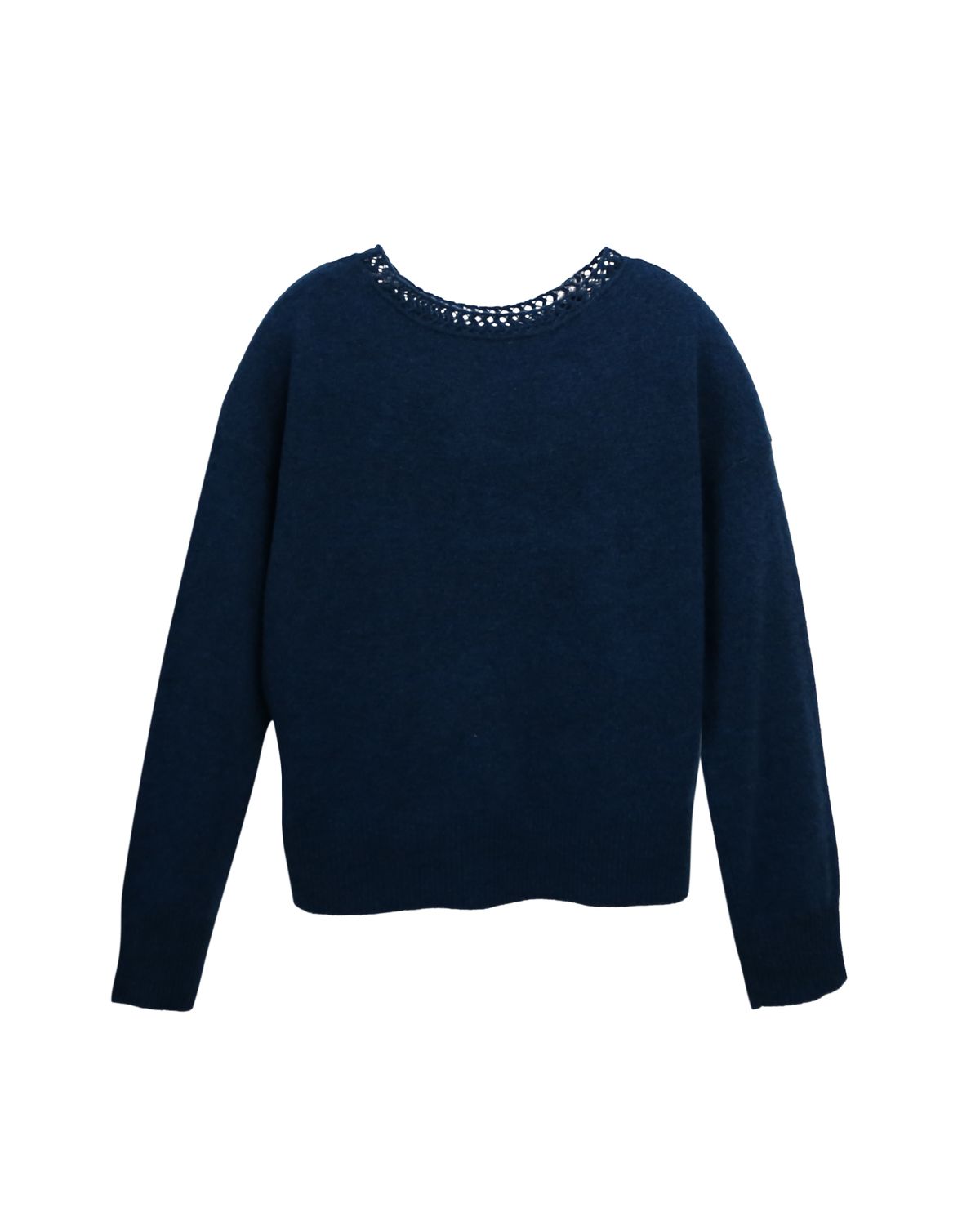 BOAT NECK WOOL KNITTED TOP - DEEP TEAL