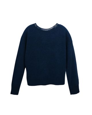 BOAT NECK WOOL KNITTED TOP - DEEP TEAL