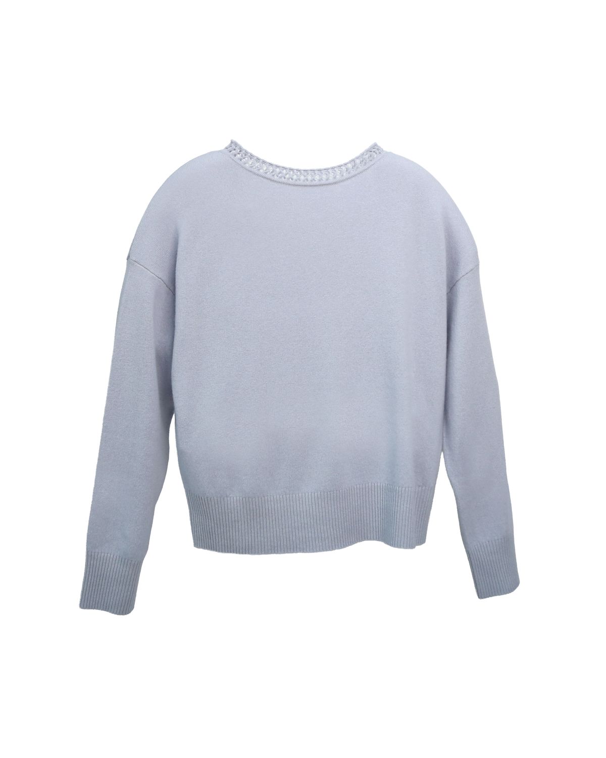 BOAT NECK WOOL KNITTED TOP - STEAM