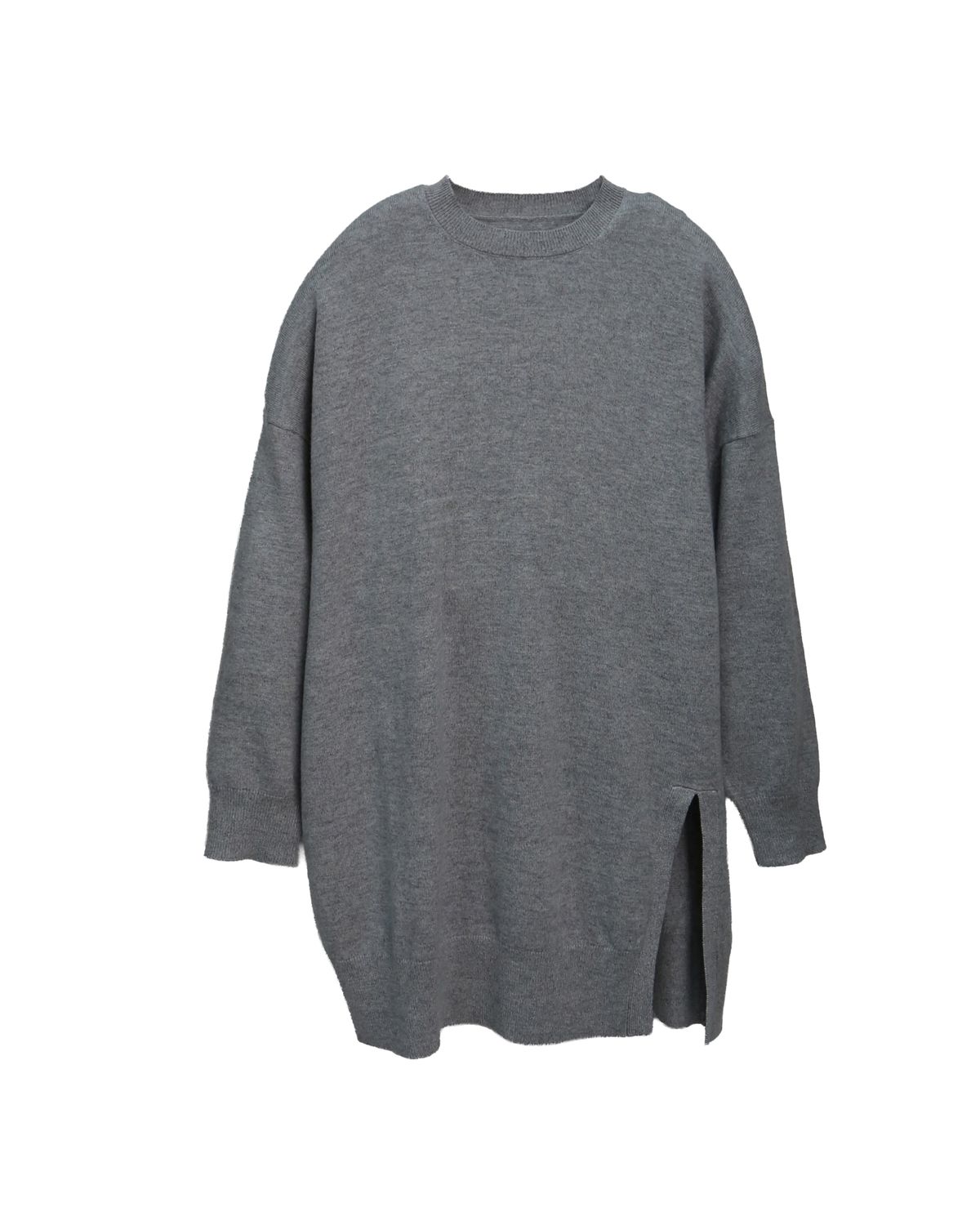 SIDE SLIT PULLOVER - MHG/ SILVER