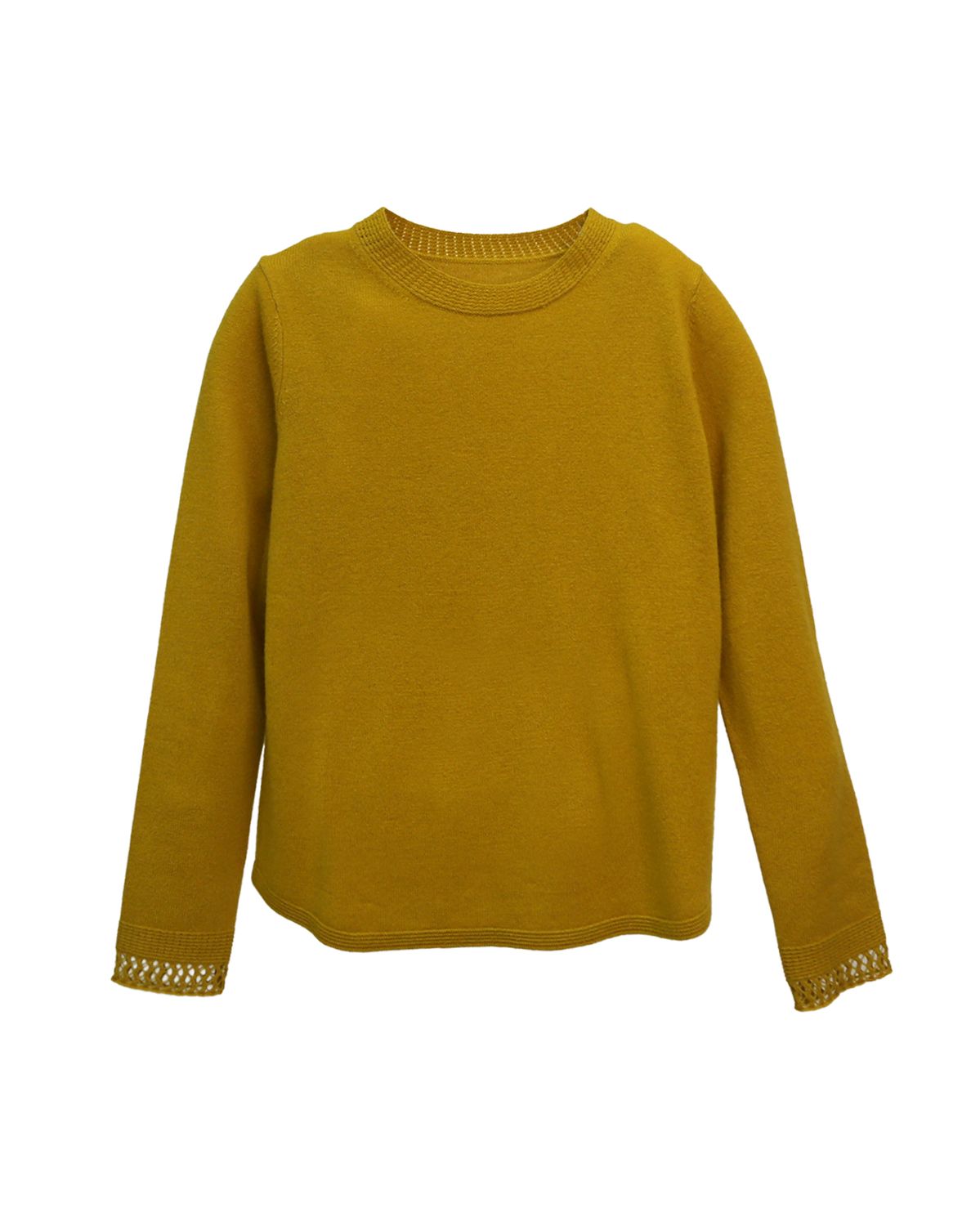 WOOL KNITTED TOP - MUSTARD