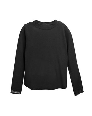 WOOL KNITTED TOP - BLACK