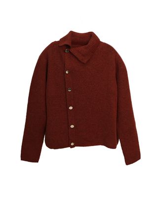 TURTLE NECK KNIT TOP - MAROON