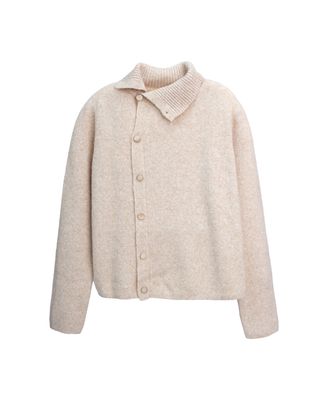 TURTLE NECK KNIT TOP - ALMOND