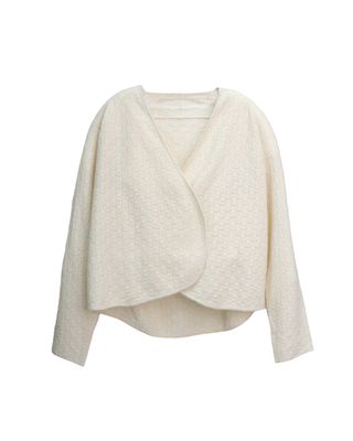 BASKETWEAVE CARDIGAN - ALMOND