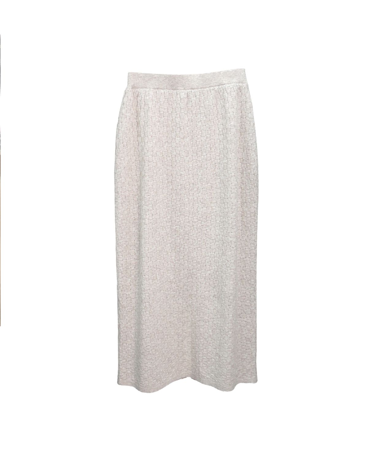 BASKETWEAVE KNIT SKIRT - SHEEP
