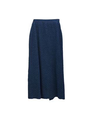 BASKETWEAVE KNIT SKIRT - TEAL