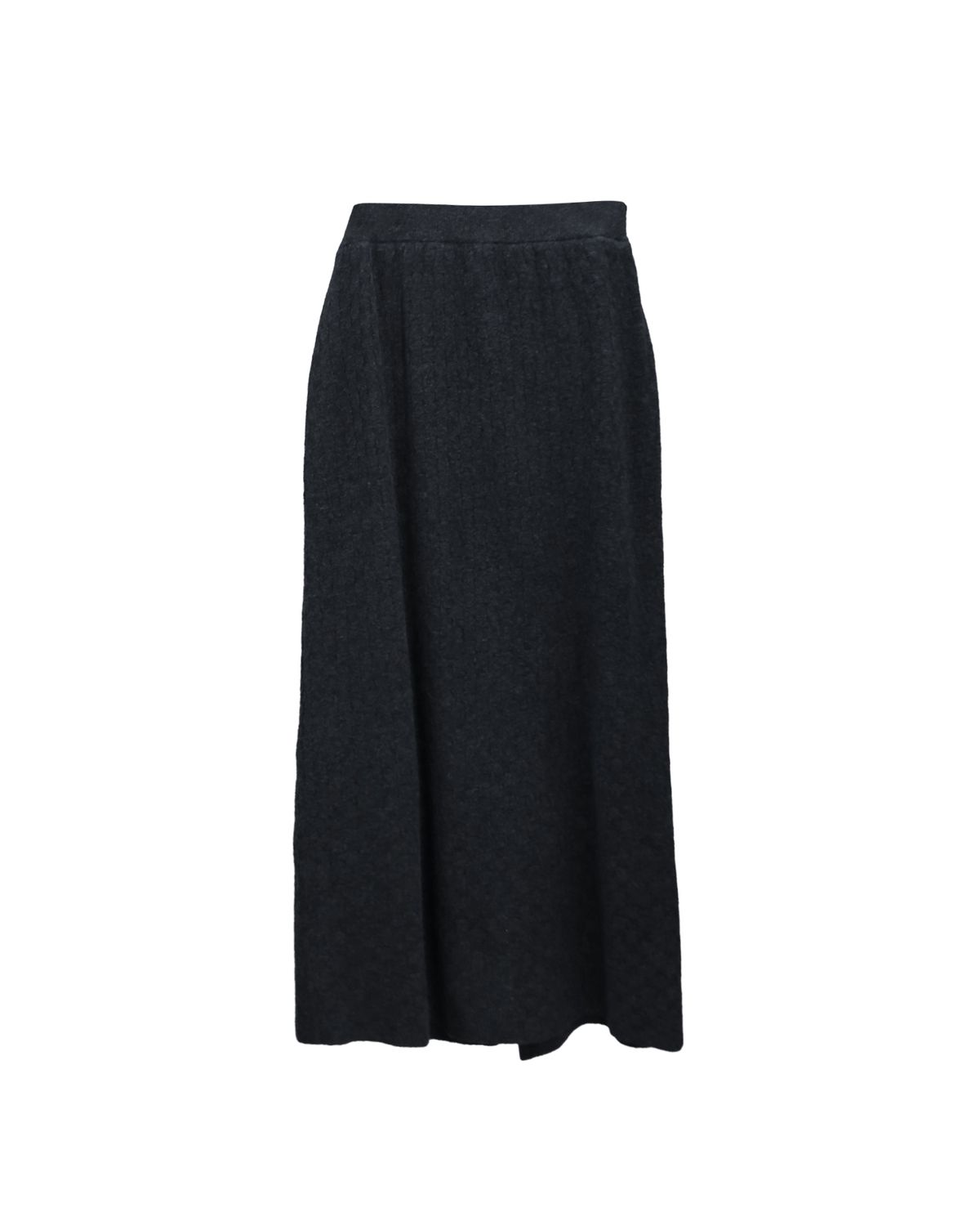 BASKETWEAVE KNIT SKIRT - BLACK