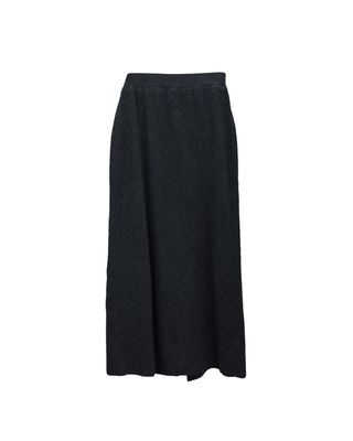 BASKETWEAVE KNIT SKIRT - BLACK
