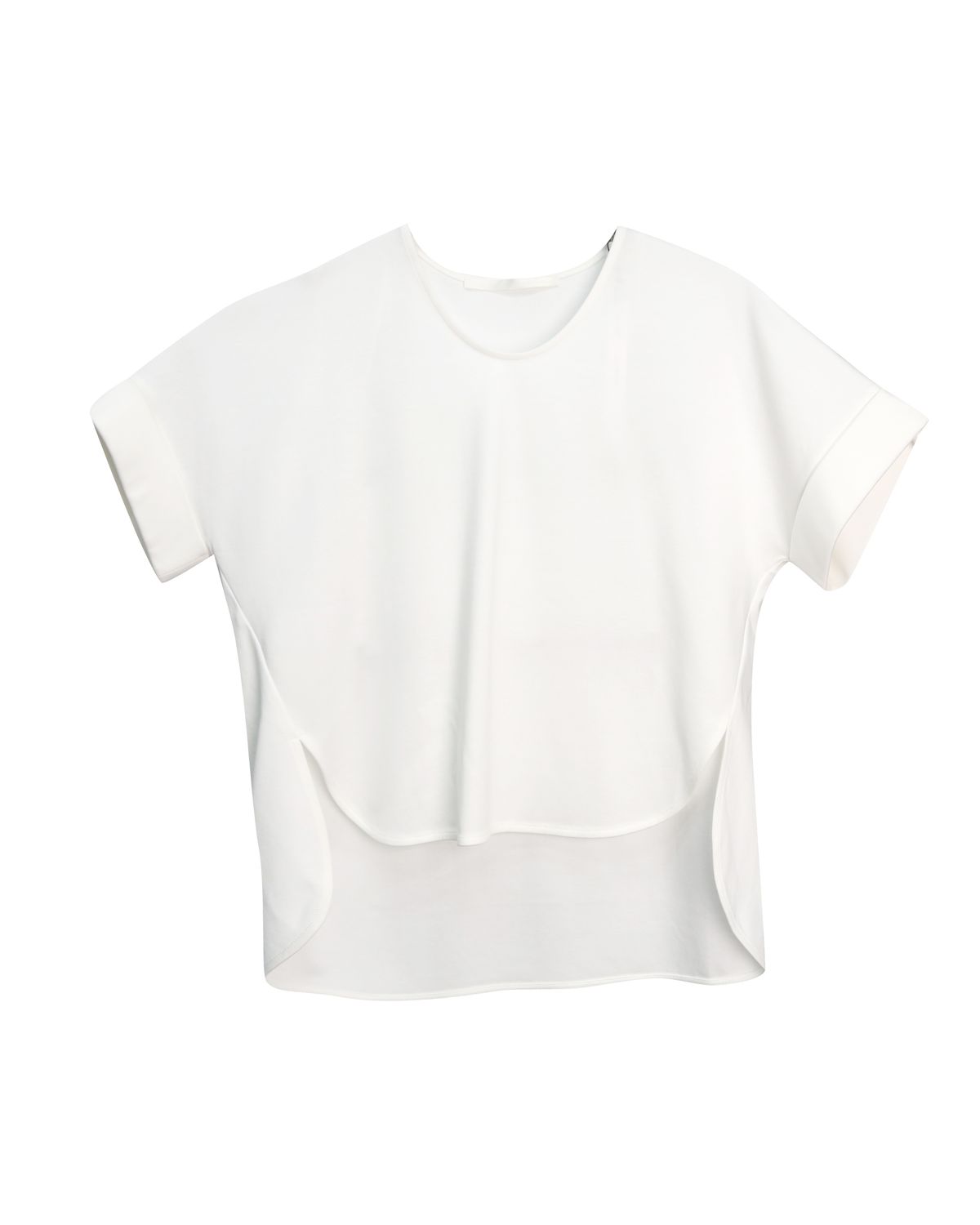 HIGH-LOW HEM TEE - EGGSHELL