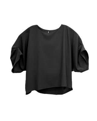 ORIGAMI PLEATED TOP - BLACK